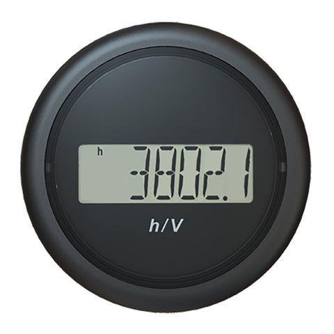 Veratron 52MM (2-1/16") ViewLine Hour Counter-Voltmeter - Black