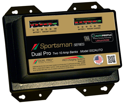 Dual Pro Ss2auto Battery Charger, Auto Profile 2 Bank 20 Amps