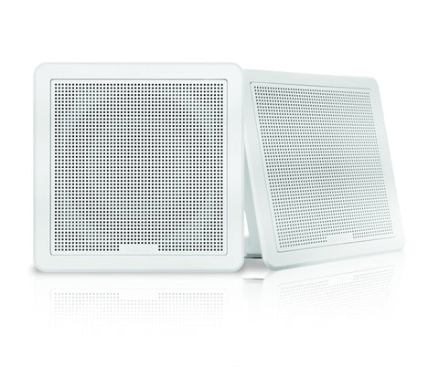 Fusion Fm-f77sw 7"" White Square Flush Mount Speakers