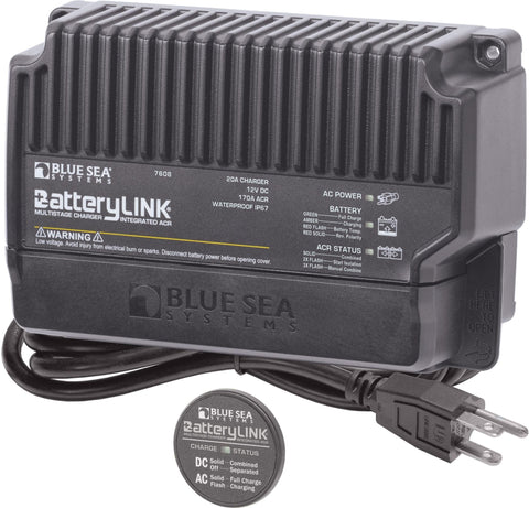 Blue Sea Batterylink Charger 12v Output 120/230v Input 20amp 2 Bank