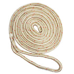 New England Ropes 1/2" x 35' Nylon Double Braid Dock Line - White/Gold w/Tracer
