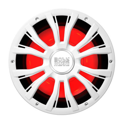 Boss Audio MRG10W 10" Marine 800W Subwoofer w/Multicolor Lighting - White
