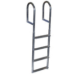 Dock Edge Welded Aluminum Fixed Wide Step Ladder - 4-Step